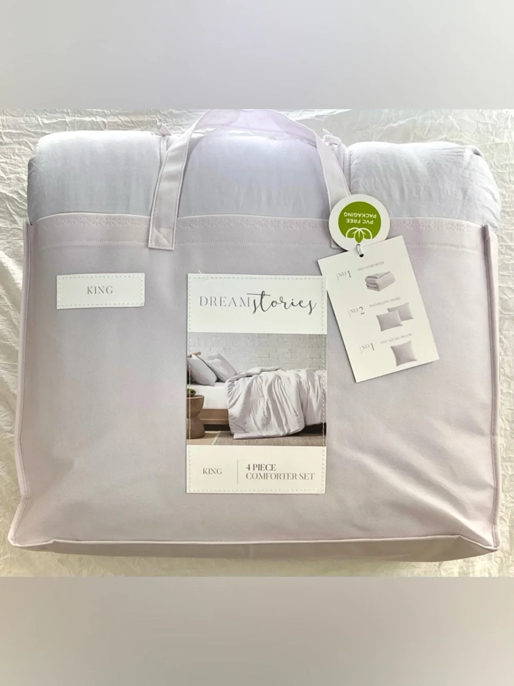 💕NWT King - Lilac, Dream Stories 4-Piece Comforter Set